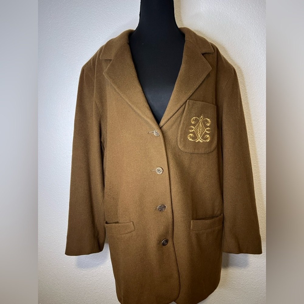 Vintage Bloomingdale’s Camel Wool Coat Made in USA • Size 10